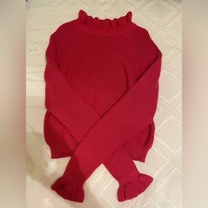 Pink ruffle sweater